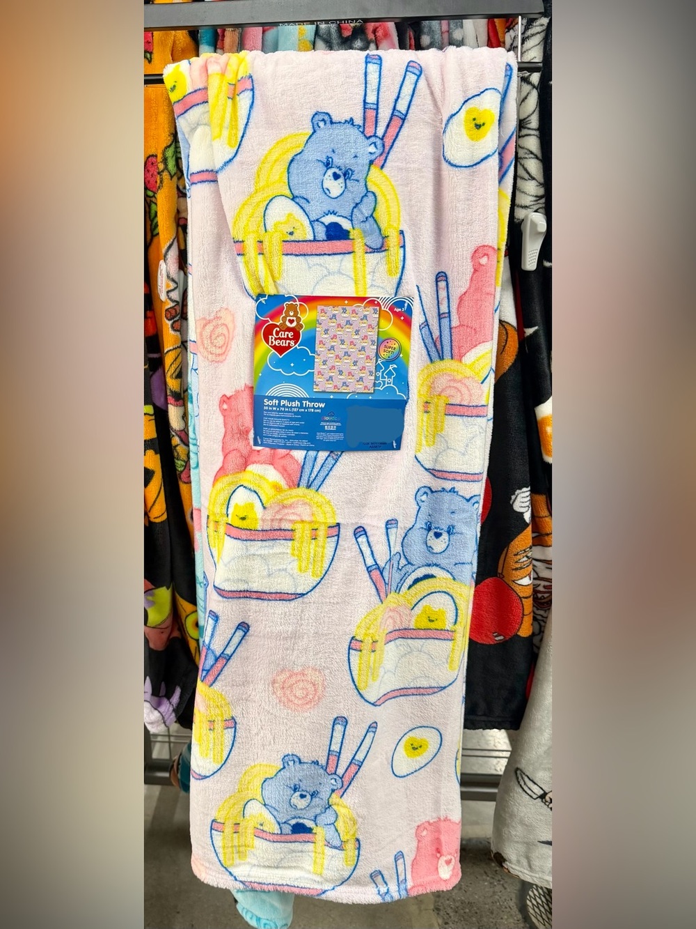 NEW RELEASE ramen Care bears plush blanket throw
